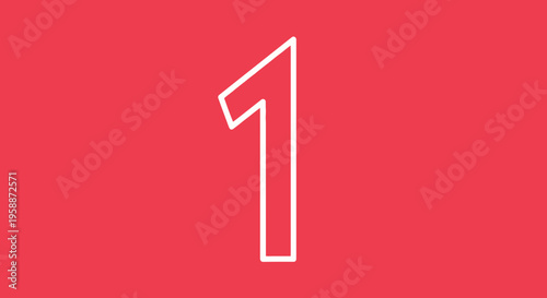 Large Number One Symbol Graphic.