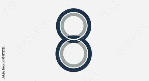 Number Eight Isolated on White Background.
