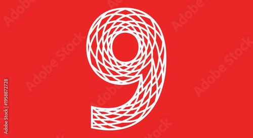 Number Nine Made of Lines.