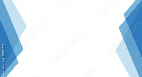 A clean and professional white background featuring blue abstract geometric polygons on the sides, perfect for business presentations and modern web design layouts.