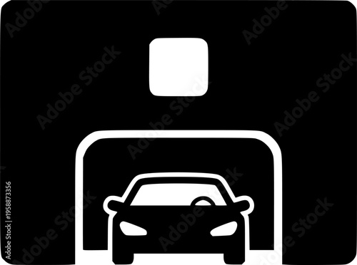 car garage glyph flat vector icon
