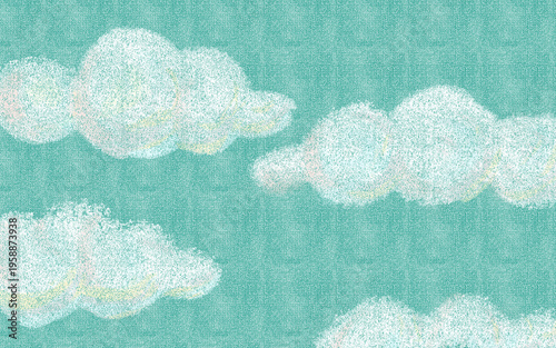 空に浮かぶ雲のキャンバス風背景素材 - Soft Cloud Canvas Background