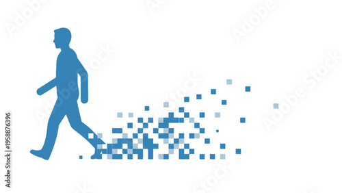 Man Walking Away Pixels.