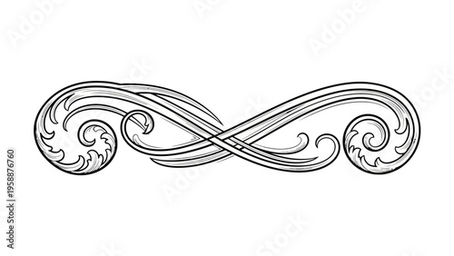 Ornate Swirling Line Art.
