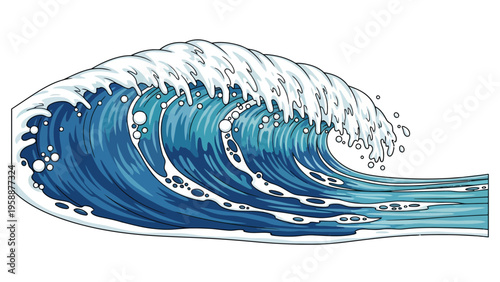 Large Ocean Wave Crashing.