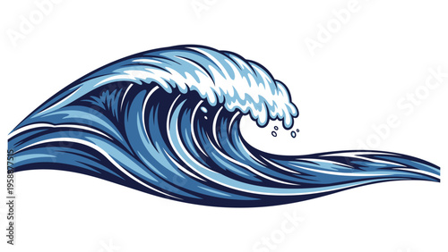 Large Ocean Blue Wave.