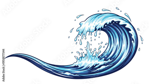 Large Ocean Blue Wave.