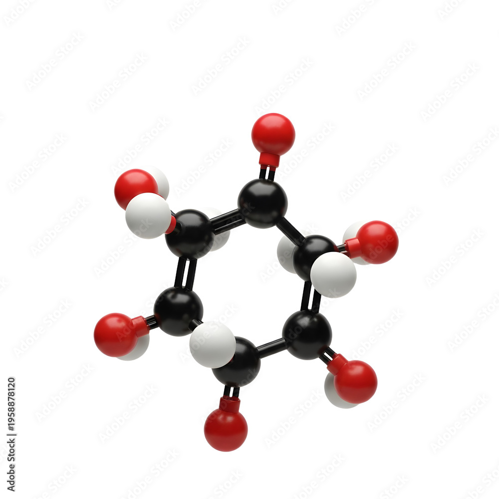 Obraz premium Molecular structure of benzenecarboxylic acid.