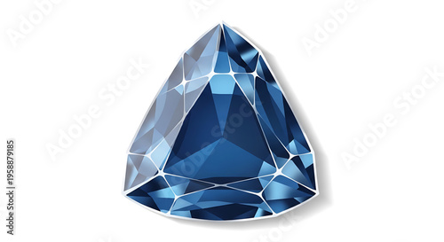A large blue diamond gemstone with many facets on a white background