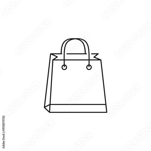 Shopping bag with handle lines.