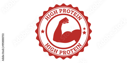 High protein logo with flexed arm
