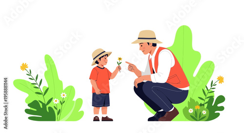 A Father And Son Bond Over Nature And A Single Flower
