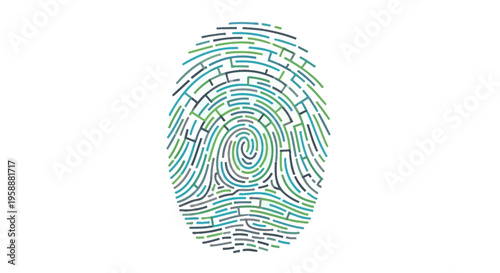 Abstract Fingerprint Digital Identity Security Concept Unique Personal Biometric Mark