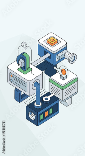 Abstract Futuristic Technology Network System Design Vector Illustration