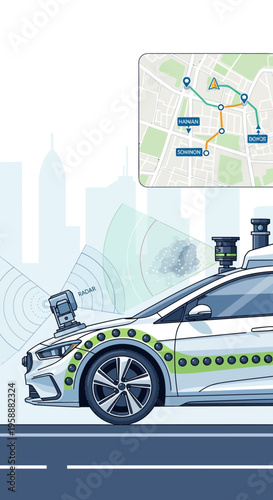 Advanced Autonomous Vehicle Technology Showcasing Smart Navigation Systems