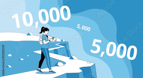 Active Woman Tracking Fitness Milestones On Scenic Mountain Path