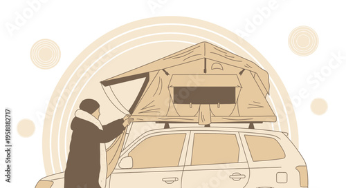 Adventure Awaits Setting Up Rooftop Tent For Outdoor Excursions