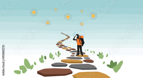 Adventure Awaits The Winding Path To Discovery Under Sunny Skies