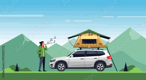 Adventure Awaits Whistle While You Camp Car Roof Tent Lifestyle