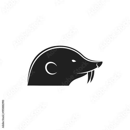 Black badger head side profile icon.