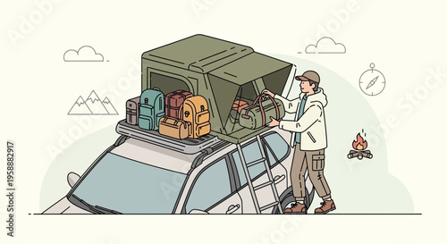 Adventure Bound Rooftop Tent Camping Expedition Preparation Scene