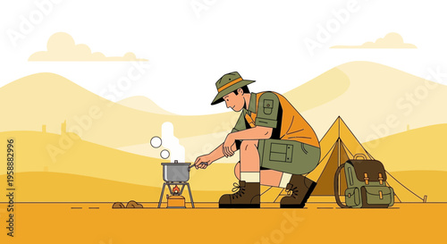 Adventure Cooking Desert Survival Campfire Meals and Tent Life Exploration