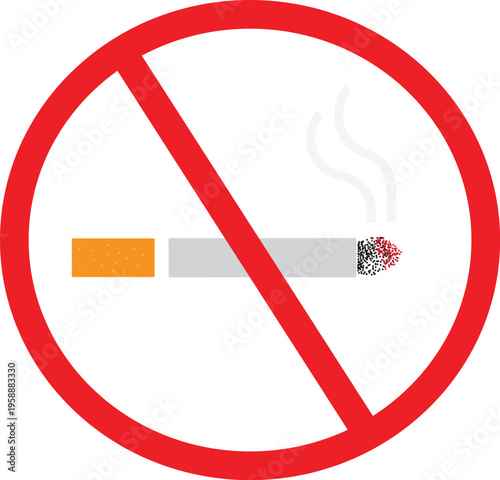No smoking allowed sign with a cigarette crossed out in red circle