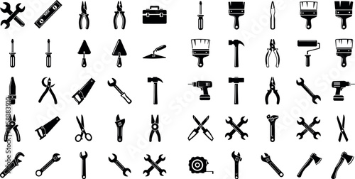 Circular construction tools composition with worker safety gear and equipment including drill hammer saw wrench pliers and goggles creative vector illustration