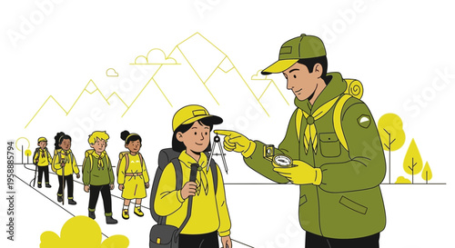 Adventure Learning Guidance For Young Explorers On A Mountain Trail