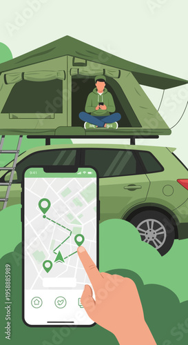 Adventure Vehicle Camping With Digital Navigation Technology