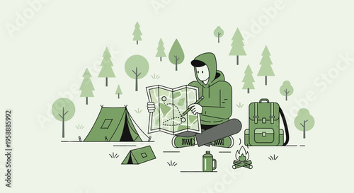 Adventure Planning Solo Explorer Mapping Wilderness Destination