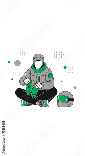 Adventure Ready Athlete Preparing Gear For Extreme Sports And Outdoor Recreation Activities