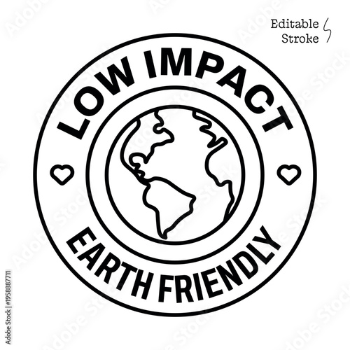 Low Impact Earth Friendly Sustainable Minimal Packaging Seal Eco Badge