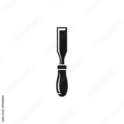 Striking silhouette of a classic woodworking chisel, a vital hand tool for artisans and crafters, embodying precision and skill in carpentry and woodcraft