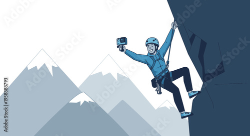 Adventurous Climber Captures Epic Mountain Selfie With Action Camera