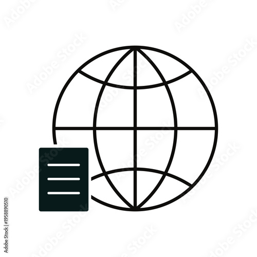 Global connectivity and document information symbol representing internet access and data management clearly