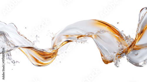 A dynamic splash of liquid on transparent background