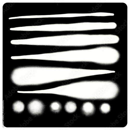 White Spray Paint Texture Strokes and Comet Light Effect Doodles