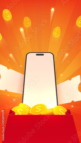 Ecommerce Mobile Sale Discount Promotion Digital Vertical Background