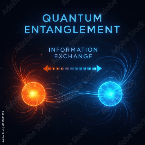 Visualizing quantum entanglement digital representation of particle information exchange in physics