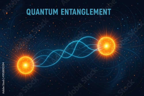 Quantum entanglement in physics visualizing connections in a cosmic environment
