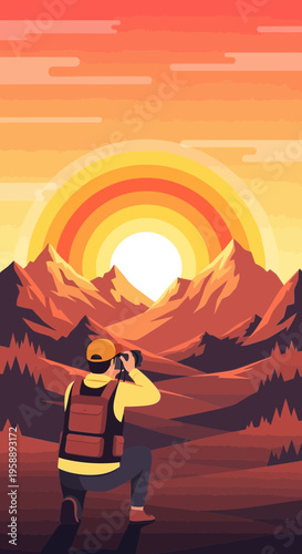 Adventurous Photographer Captures Majestic Mountain Sunrise