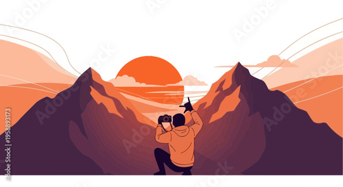 Adventurous Photographer Captures Majestic Mountain Sunrise