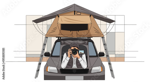 Adventurous Photographer Captures Moments From Rooftop Tent Camping Expedition Vehicle