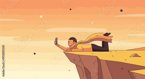 Adventurous Soul Captures Scenic Vista With A Smartphone While Lounging