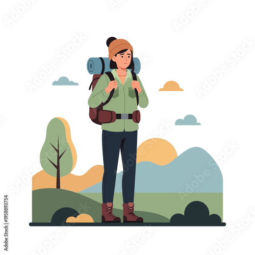 Adventurous Traveler Embarking on a Scenic Outdoor Expedition