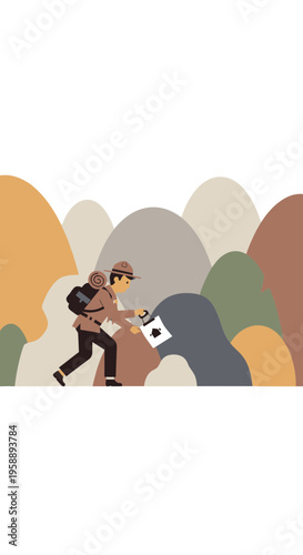 Adventurous Traveler Embarks On A Scenic Mountain Journey With A Friendly Encounter