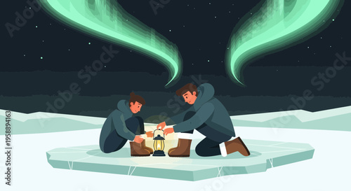 Arctic Adventure Under The Northern Lights With Two Campers