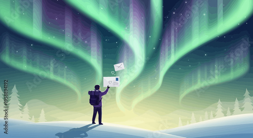 Arctic Aurora Borealis Sky Dancer With Mail