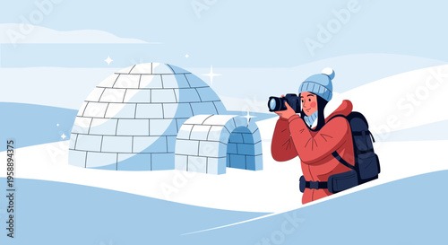 Arctic Explorer Captures Igloo Dwelling In Snowy Landscape